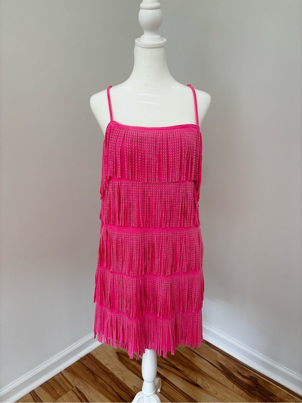 Eras Tour Hot Pink Rhinestone Fringe Dress Taylor Inspired Nashville Western